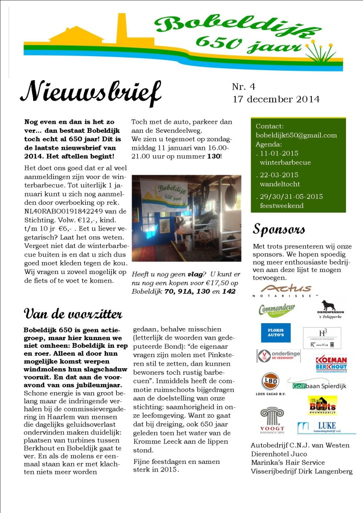 nieuwsbrief nr 4